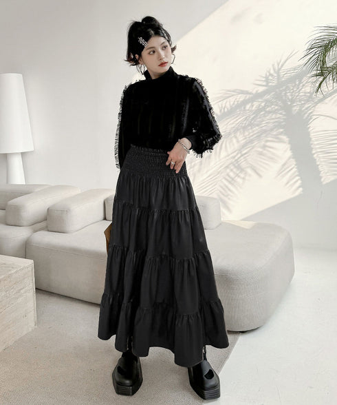 Gathering Flare Skirt